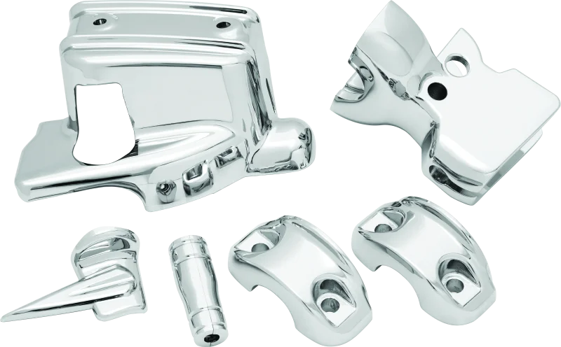 Kuryakyn Handlebar Control Dress Up Kit Chrome - Side View