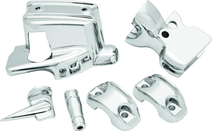 Kuryakyn Handlebar Control Dress Up Kit Chrome - Side View