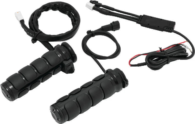 Kuryakyn Heated ISO Grips Dual Cable Gloss Black - Main Product View