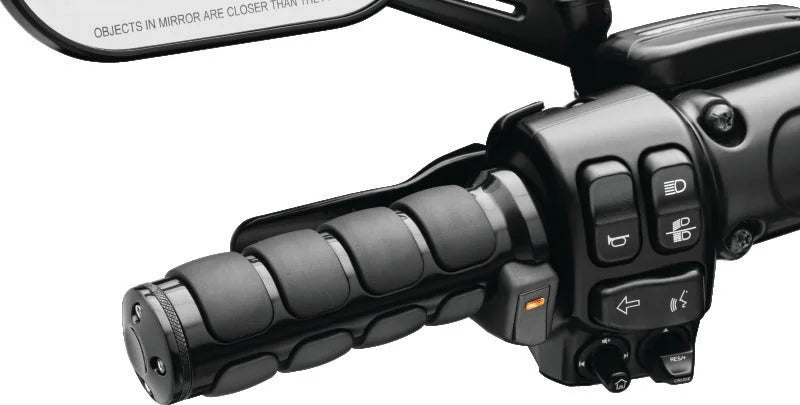 Kuryakyn Heated ISO Grips Throttle-By-Wire Gloss Black - Side View
