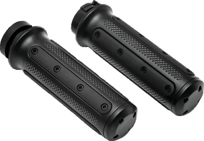 Kuryakyn Heavy Industry Grips Dual Cable Black - Main Product View