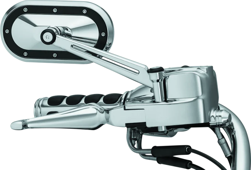 Kuryakyn Heavy Industry Mirrors Chrome/Black - Side View