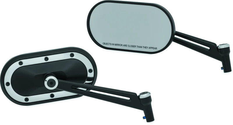 Kuryakyn Heavy Industry Mirrors Satin Black & Chrome - Main Product View