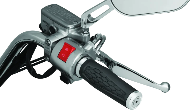 Kuryakyn Hex Grips 1inch Universal Chrome - Side View