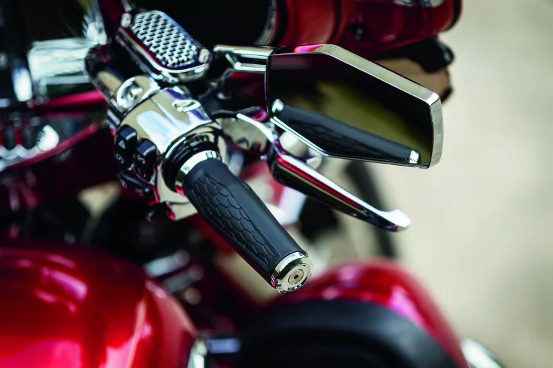 Kuryakyn Hex Grips Thottle-By-Wire Chrome - Side View
