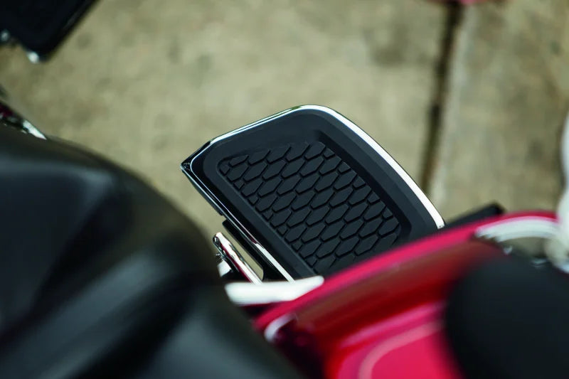 Kuryakyn Hex Passenger Board Inserts Chrome - Side View