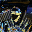 Load image into Gallery viewer, Kuryakyn Horn Cover John Shope Series Chrome - Side View