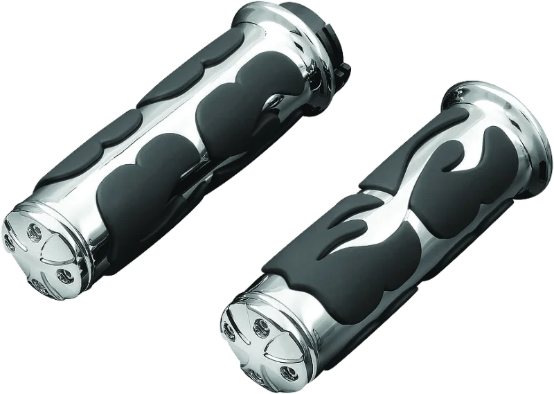 Kuryakyn ISO Flame Grips Throttle-By-Wire Chrome