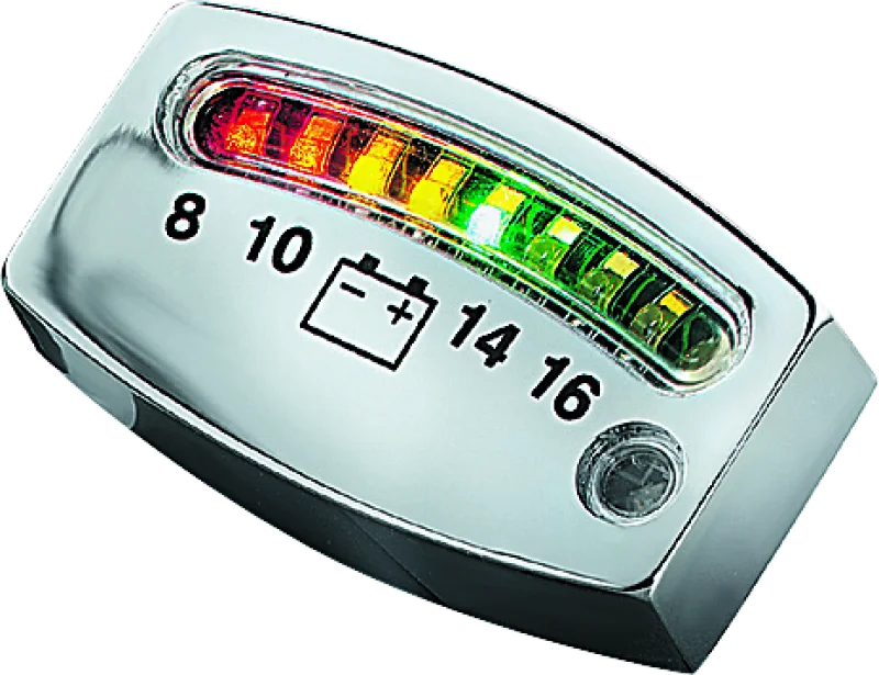 Kuryakyn LED Battery Gauge Universal Chrome - Main Product View