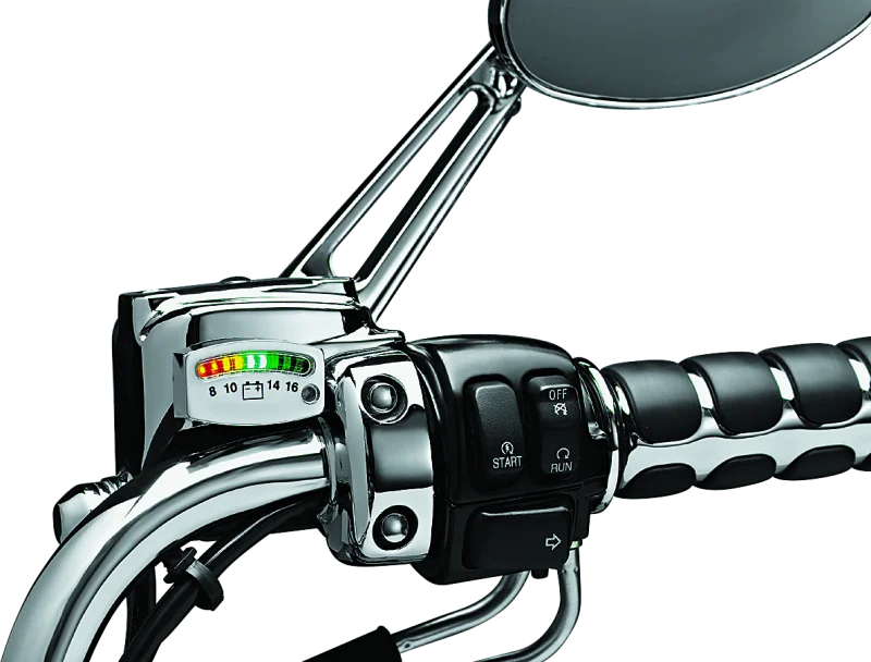 Kuryakyn LED Battery Gauge Universal Chrome - Side View