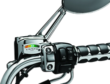 Load image into Gallery viewer, Kuryakyn LED Battery Gauge Universal Chrome - Side View
