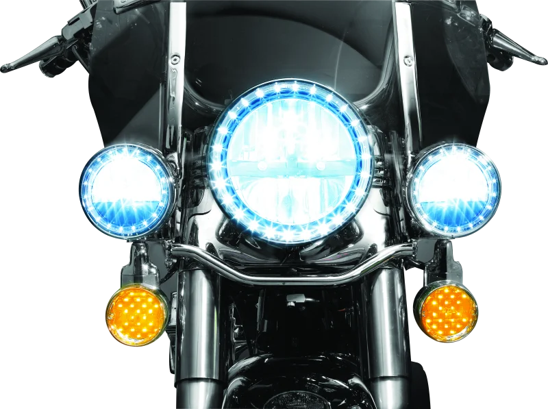 Kuryakyn LED Front Turn Signal Conversion Flat Style Insert Amber Lens - Side View