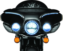 Load image into Gallery viewer, Kuryakyn LED Front Turn Signal Conversion Flat Style Insert Amber Lens - Detail View