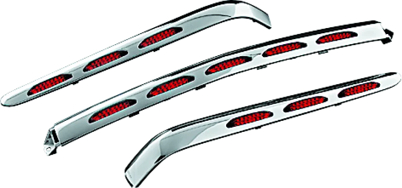 Kuryakyn L.E.D. Trunk Molding For 01-10 GL1800 Chrome Red Lens - Main Product View
