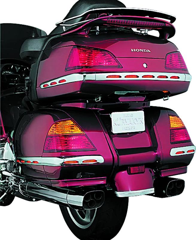 Kuryakyn L.E.D. Trunk Molding For 01-10 GL1800 Chrome Red Lens - Side View