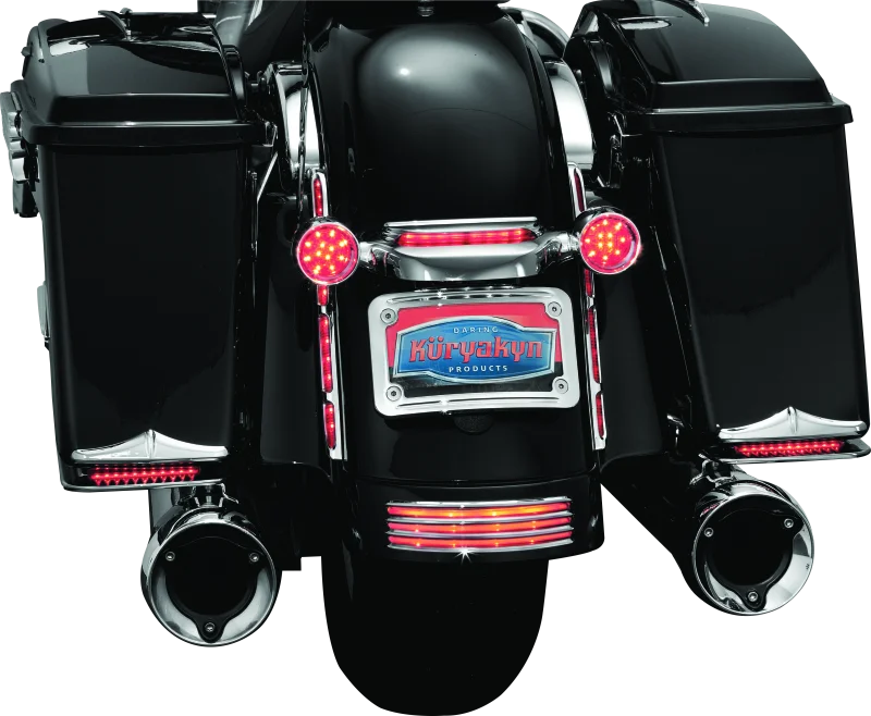 Kuryakyn L.E.D. Turn Signal Bar Filler Panel Red - Back View