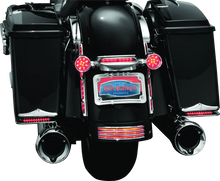 Load image into Gallery viewer, Kuryakyn L.E.D. Turn Signal Bar Filler Panel Red - Back View