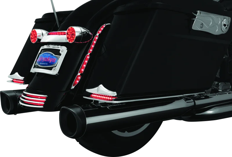 Kuryakyn L.E.D. Turn Signal Bar Filler Panel Red - Installation View