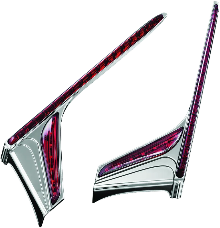 Kuryakyn L.E.D. Vertical Rear Light Strips 12-17 GL1800 Chrome Red Lens - Main Product View