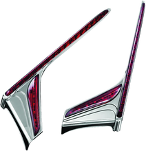 Load image into Gallery viewer, Kuryakyn L.E.D. Vertical Rear Light Strips 12-17 GL1800 Chrome Red Lens - Main Product View