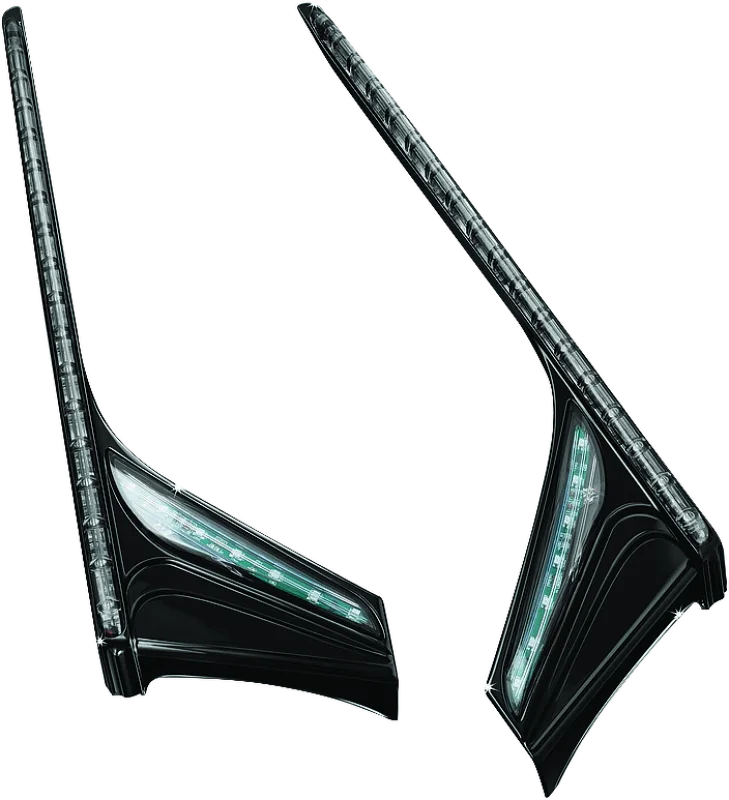 Kuryakyn L.E.D. Vertical Rear Light Strips 12-17 GL1800 Gloss Black Smoke Lens - Main Product View