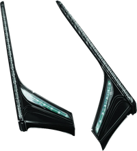 Load image into Gallery viewer, Kuryakyn L.E.D. Vertical Rear Light Strips 12-17 GL1800 Gloss Black Smoke Lens - Main Product View
