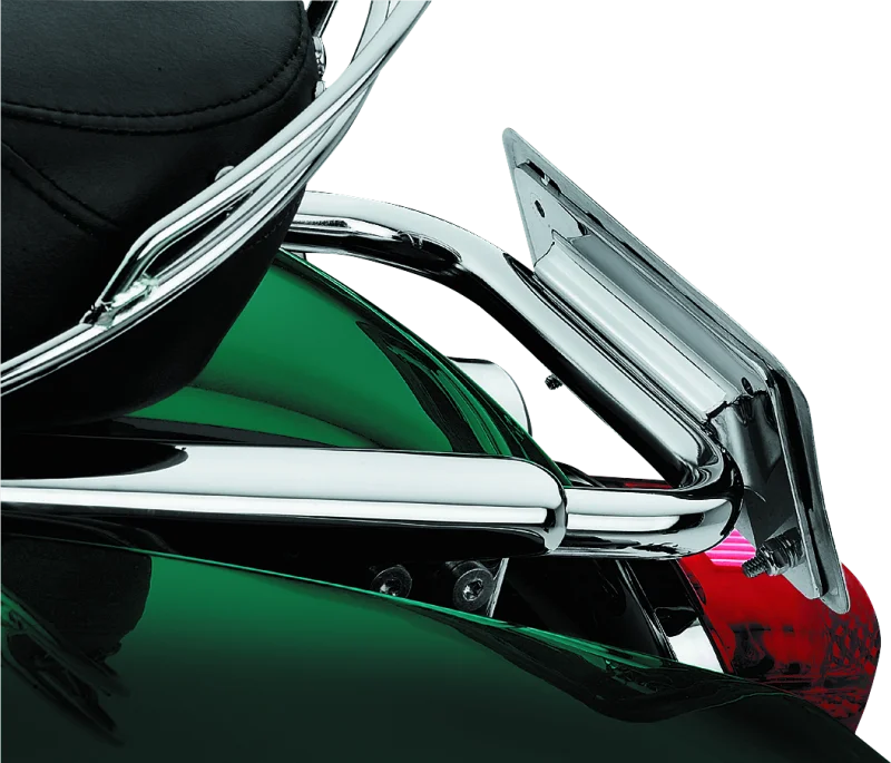 Kuryakyn Laydown License Plate Holder 97-08 Touring Chrome - Side View