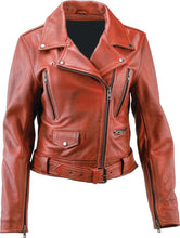 Load image into Gallery viewer, Kuryakyn Leather By River Road Arabian Spice Leather Jacket Red Womens - Medium