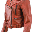 Load image into Gallery viewer, Kuryakyn Leather By River Road Arabian Spice Leather Jacket Red Womens - Small - Side View