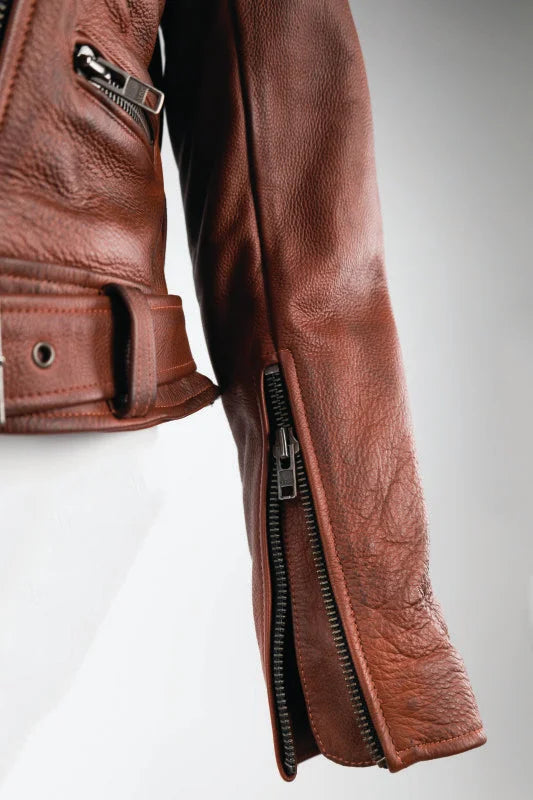 Kuryakyn Leather By River Road Arabian Spice Leather Jacket Red Womens - Small - Installation View