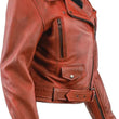 Load image into Gallery viewer, Kuryakyn Leather By River Road Arabian Spice Leather Jacket Red Womens - Small - Back View