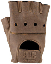 Load image into Gallery viewer, Kuryakyn Leather By River Road Buster Vintage Shorty Gloves Black - Medium - Back View