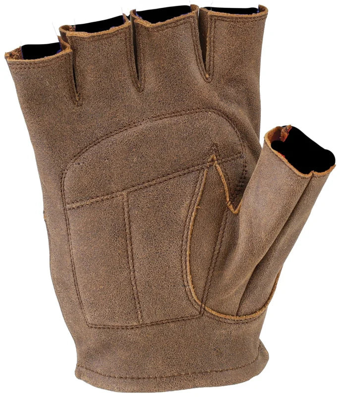 Kuryakyn Leather By River Road Buster Vintage Shorty Gloves Black - Small - Main Product View