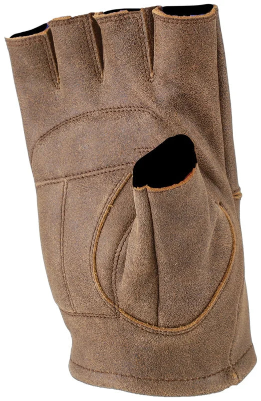 Kuryakyn Leather By River Road Buster Vintage Shorty Gloves Black - Small - Side View