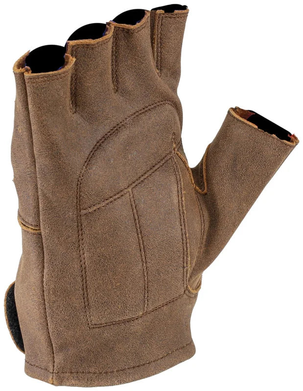 Kuryakyn Leather By River Road Buster Vintage Shorty Gloves Black - Small - Detail View