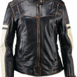 Load image into Gallery viewer, Kuryakyn Leather By River Road Dame Vintage Leather Jacket Black Womens - Small - Main Product View