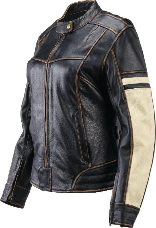 Kuryakyn Leather By River Road Dame Vintage Leather Jacket Black Womens - Small - Additional View 5