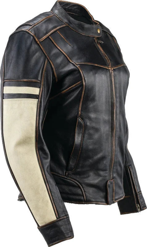 Kuryakyn Leather By River Road Dame Vintage Leather Jacket Black Womens - Small - Additional View 6