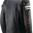 Load image into Gallery viewer, Kuryakyn Leather By River Road Hoodlum Vintage Leather Jacket Black - Small - Side View