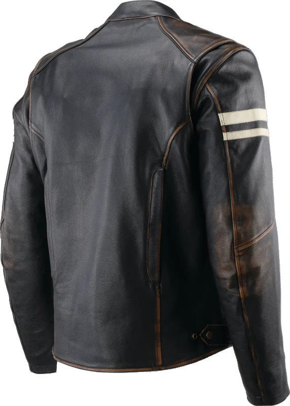 Kuryakyn Leather By River Road Hoodlum Vintage Leather Jacket Black - Small - Side View