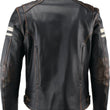 Load image into Gallery viewer, Kuryakyn Leather By River Road Hoodlum Vintage Leather Jacket Black - Small - Back View