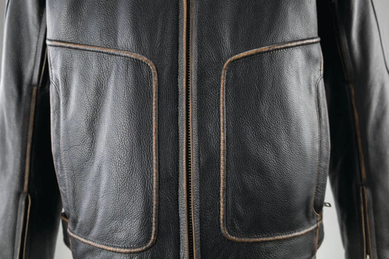 Kuryakyn Leather By River Road Hoodlum Vintage Leather Jacket Black - Small - Additional View 5