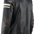 Load image into Gallery viewer, Kuryakyn Leather By River Road Hoodlum Vintage Leather Jacket Black - Small - Additional View 9