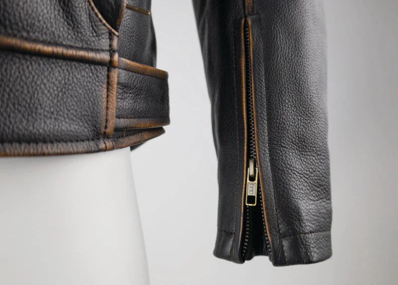 Kuryakyn Leather By River Road Hoodlum Vintage Leather Jacket Black - Small - Additional View 10