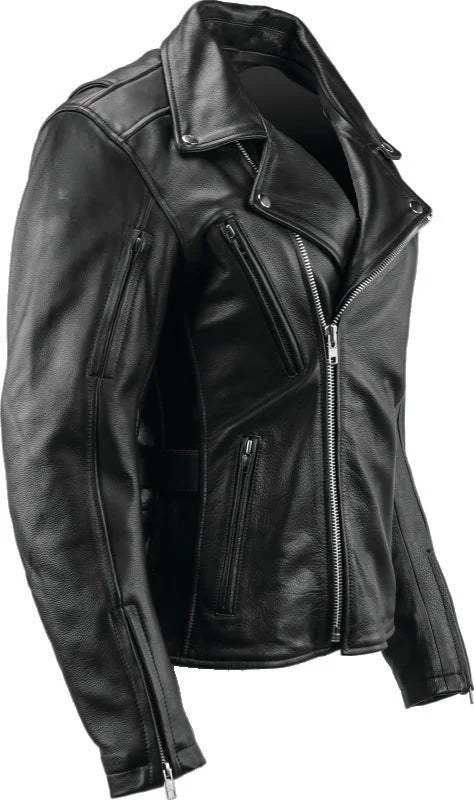 Kuryakyn Leather By River Road Ironclad Classic Leather Jacket Black Womens - Small - Back View
