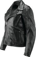 Load image into Gallery viewer, Kuryakyn Leather By River Road Ironclad Classic Leather Jacket Black Womens - Small - Installation View