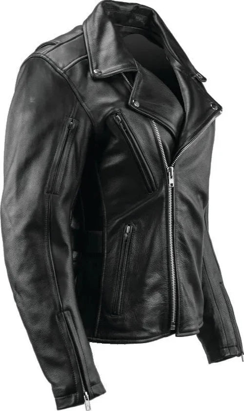 Kuryakyn Leather By River Road Ironclad Classic Leather Jacket Black Womens - Small - Back View