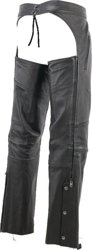 Kuryakyn Leather By River Road Longhaul Leather Chaps Black - Large - Side View