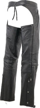 Load image into Gallery viewer, Kuryakyn Leather By River Road Longhaul Leather Chaps Black - Large - Side View