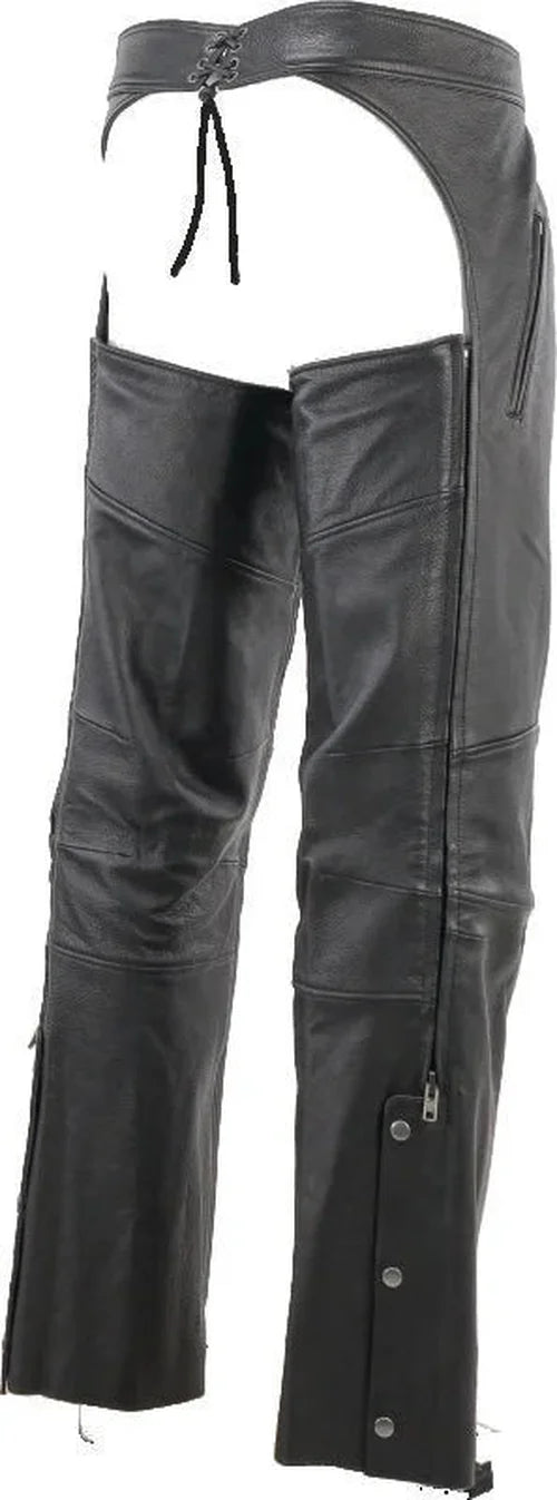 Kuryakyn Leather By River Road Longhaul Leather Chaps Black - Large - Side View